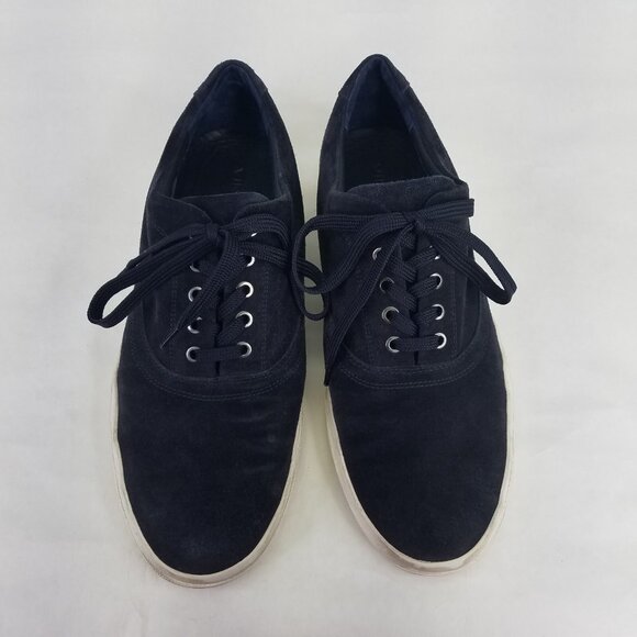 VINCE Suede Lace Up Sneaker Men's 11.5 Fullington Navy Platform Low Top Shoe - Picture 2 of 14